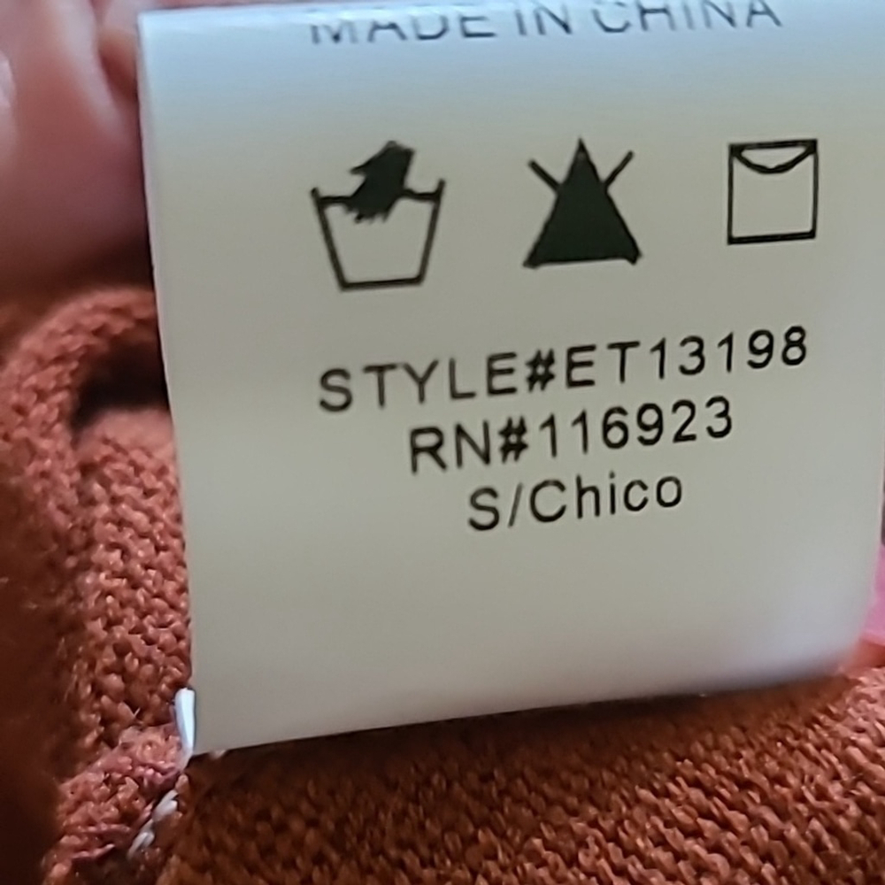 Easel for Angels from Los Angeles sz. S. Rust with Crochet sleeves. (#1302) - Picture 10 of 11